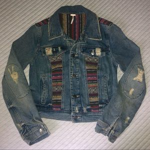 Free People Baja Distressed Denim Jacket NWOT